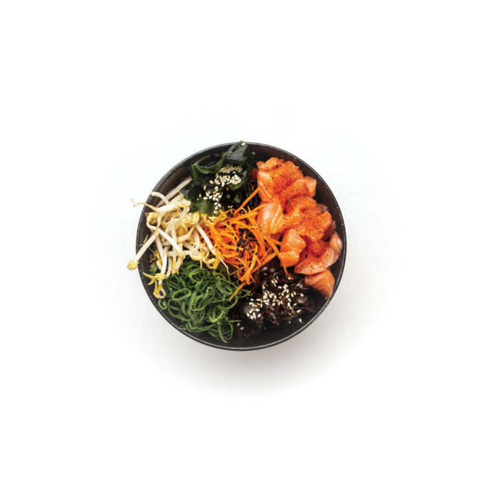 Poké raw losos